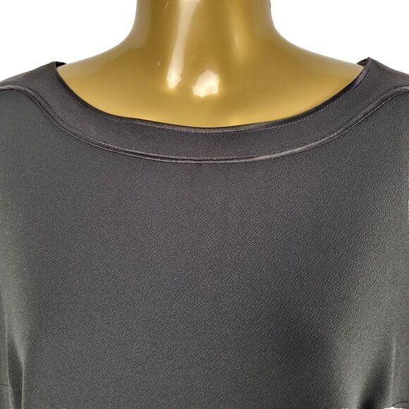 Chico's 00P / U.S. Size 2P Black Cocktail Dress Satin Trim 3/4 Sleeve Slimming - Picture 9 of 13